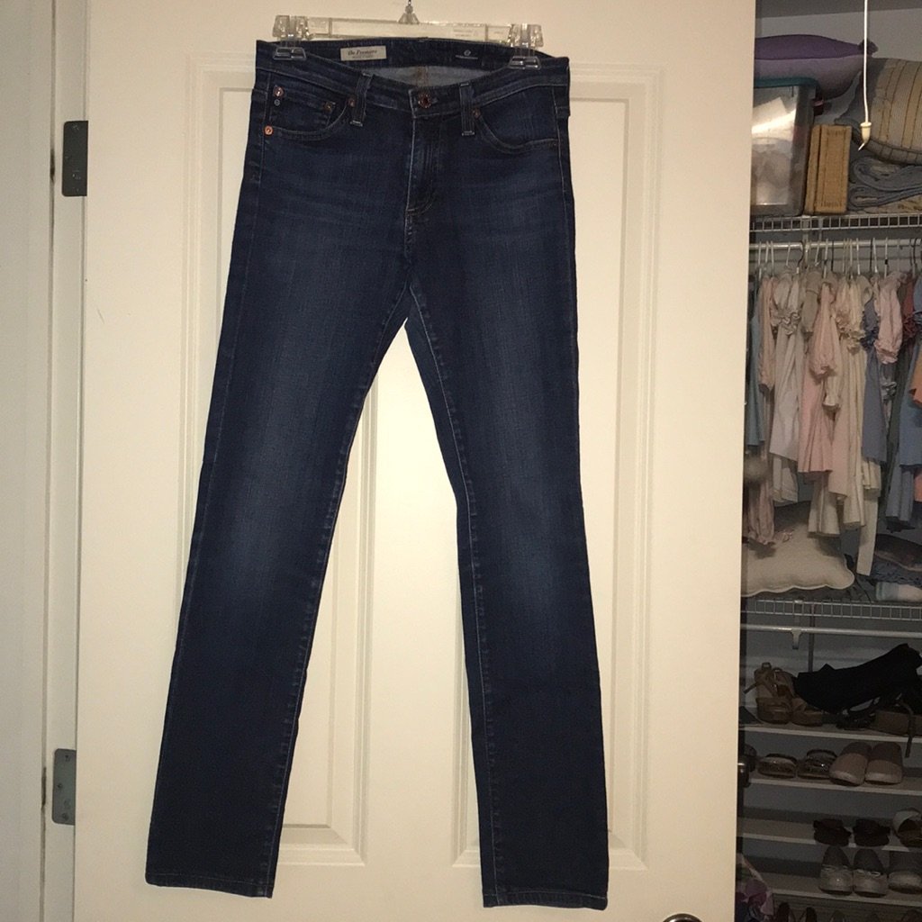 Ag Dark Wash Jeans - The Premiere Skinny Straight